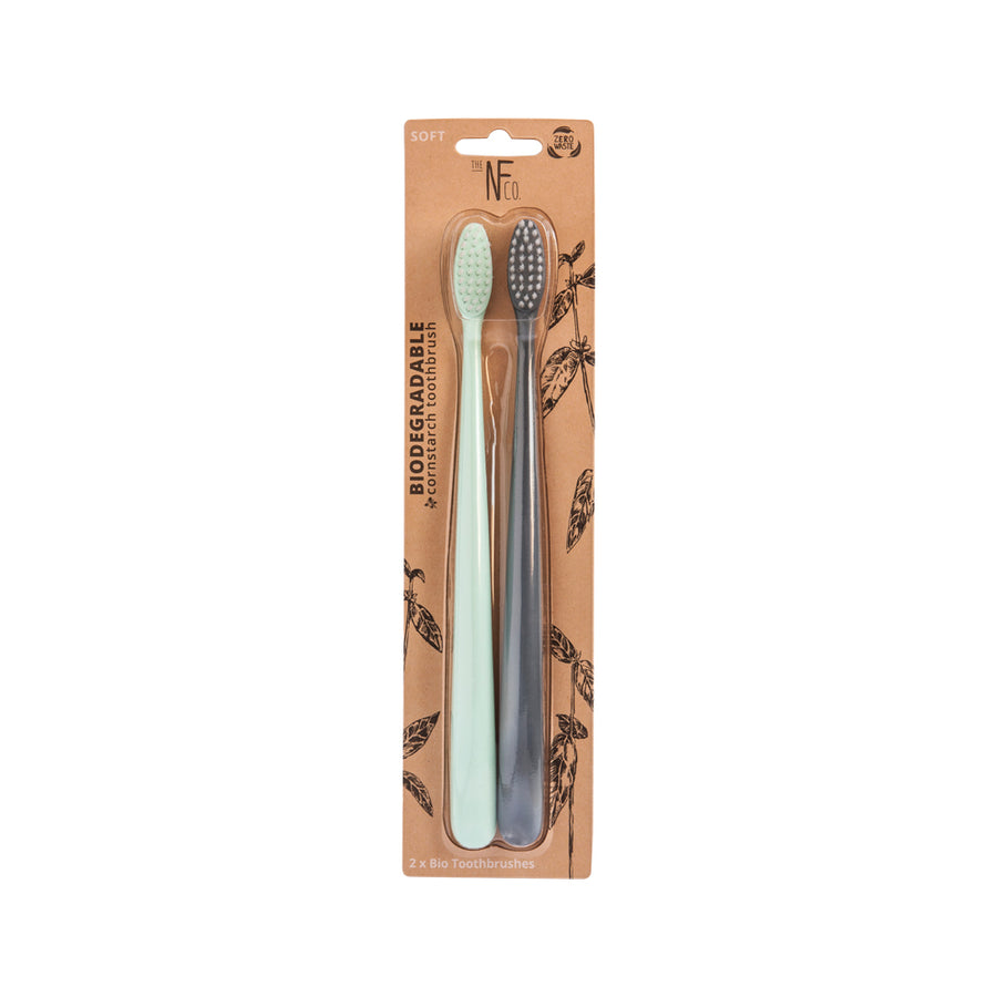 The Nat Family Co Bio Toothbrush River Mint and Monsoon Mist x 2 Pack