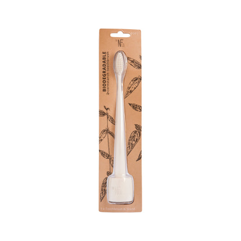 The Nat Family Co Bio Toothbrush with Stand Ivory Desert