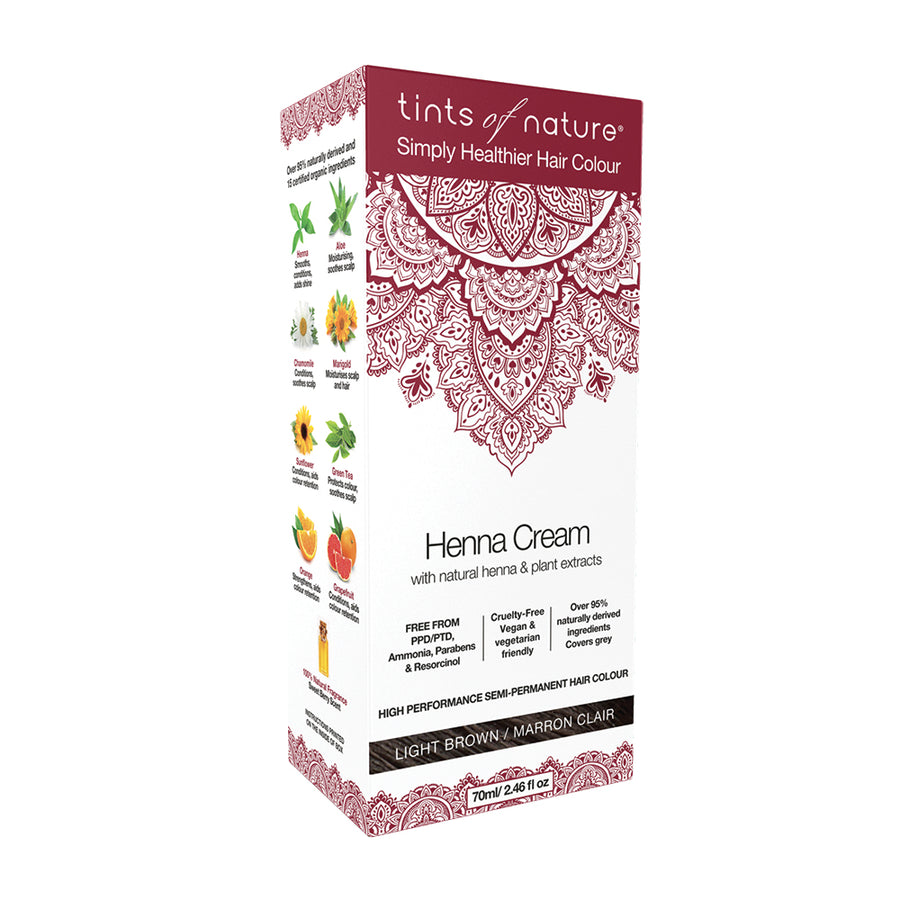 Tints of Nature Henna Cream (Hair Semi Perm) Light Brown 70ml