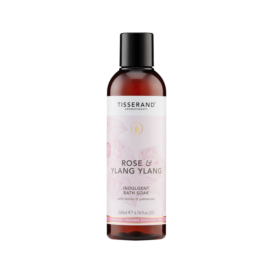 Tisserand Aromatherapy Rose and Ylang Ylang Indulgent Bath Soak with Lemon and Palmarosa 200ml