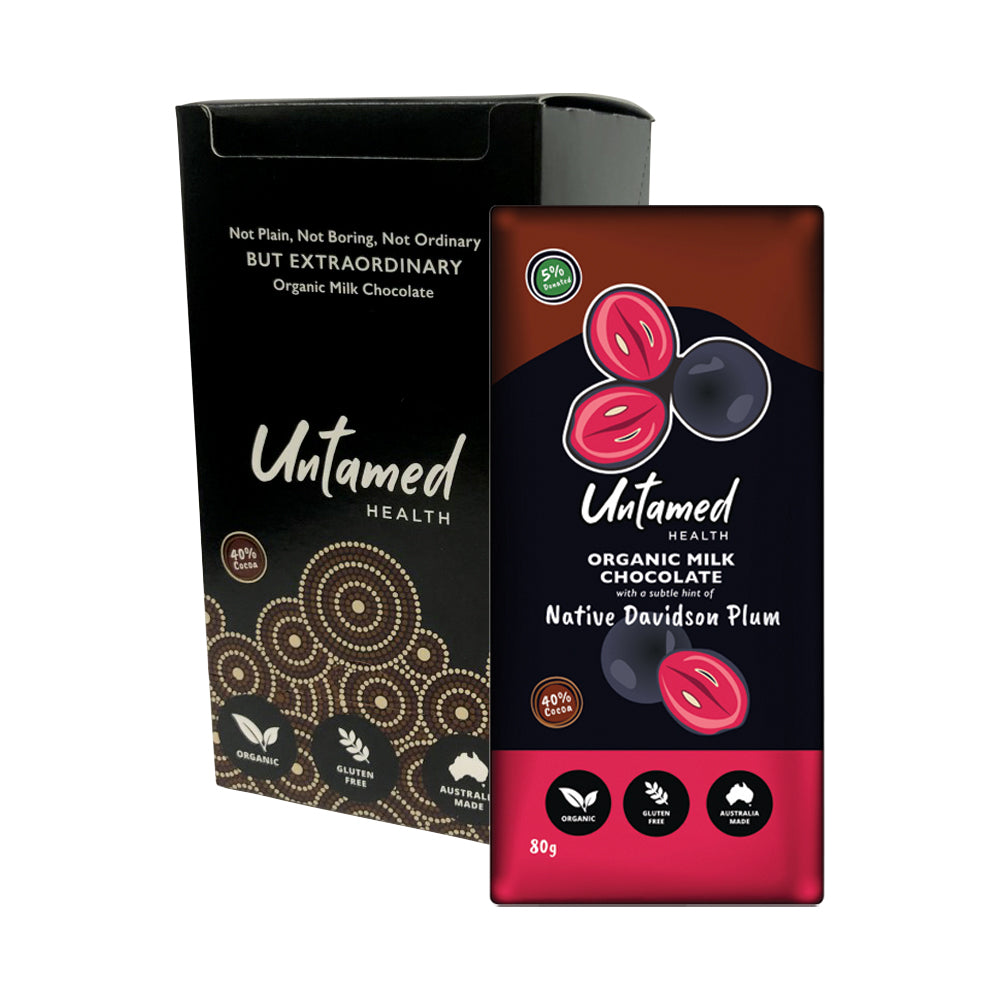 Untamed Health Org Choc Milk Native Davidson Plum 80g x 12 Disp