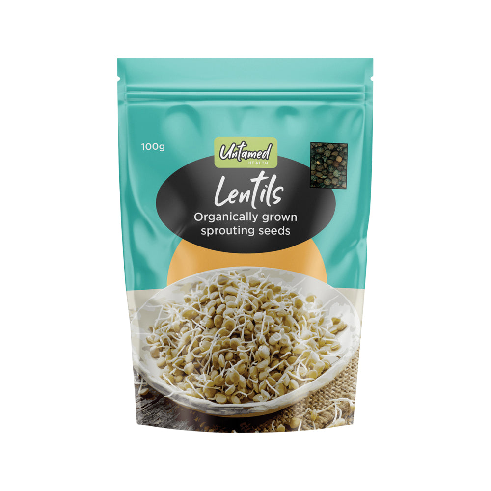 Untamed Health Sprouting Seeds (Org Grown) Lentils 100g