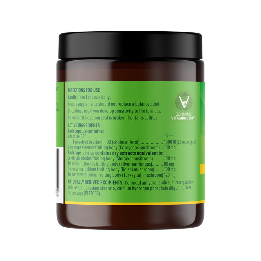 Martin & Pleasance Vital Plant Based Vitamin D 1000IU + Mushrooms 60vc