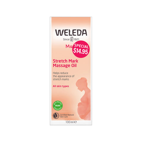 Weleda Mum Org Massage Oil Stretch Mark STICKERED 100ml