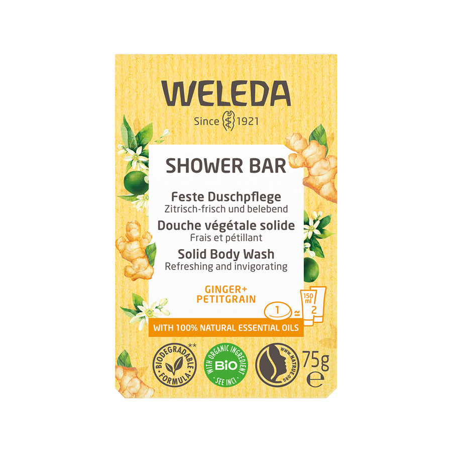 Weleda Org Shower Bar Ginger and Petitgrain 75g