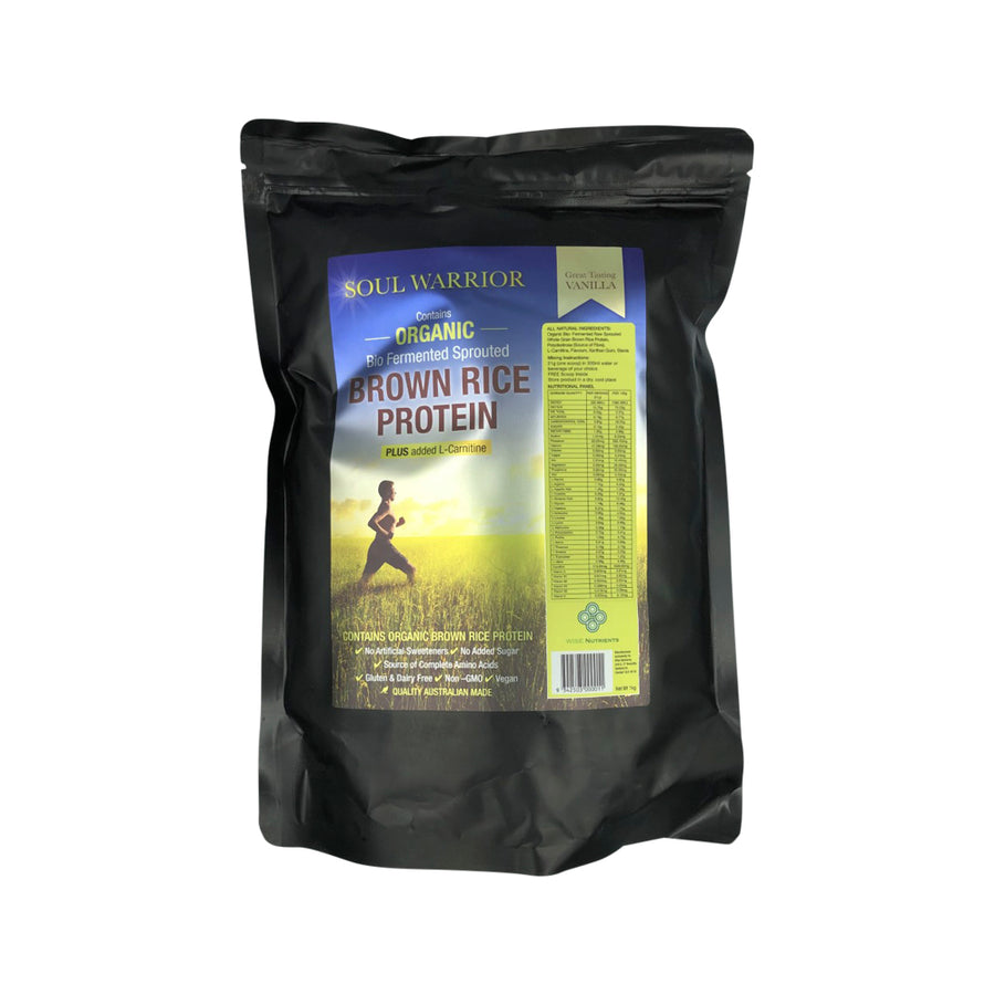 Wise Nut. Soul Warrior Org Protein Brown Rice Vanilla w Carnitine 1kg