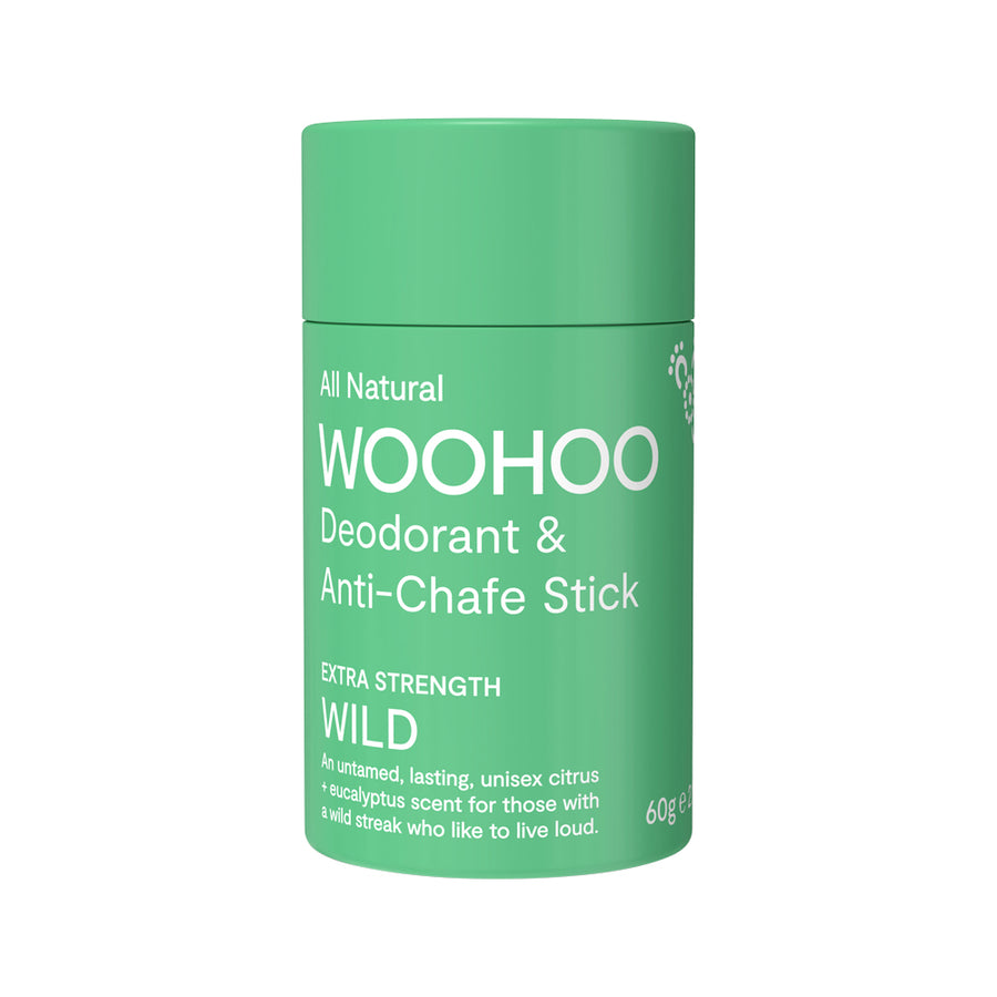 Woohoo All Natural Deodorant and Anti Chafe Stick Extra Strength Wild 60g