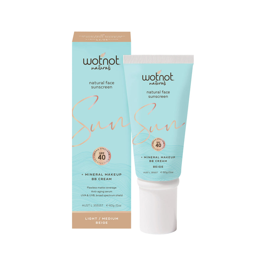 Wotnot Nat Natural Sunscreen Face SPF 40 (Min MakeUp BB Cream) Beige 60g