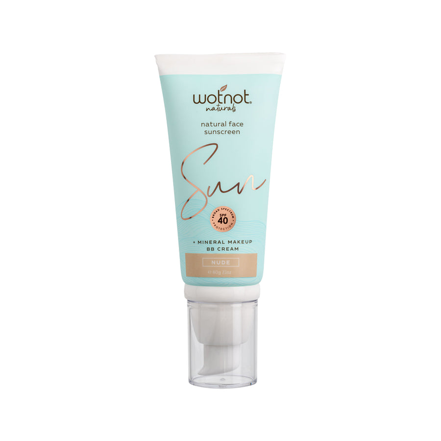 Wotnot Nat Natural Sunscreen Face SPF 40 (Min MakeUp BB Cream) Nude 60g