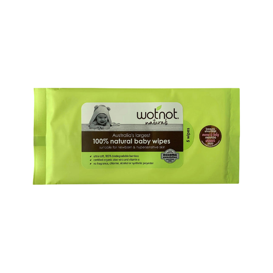 Wotnot Nat Wipes Baby (Soft Pack) x 5 Pack