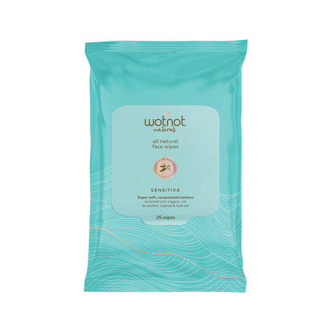 Wotnot Nat Wipes Face Sensitive (Soft Pack) x 25 Pack